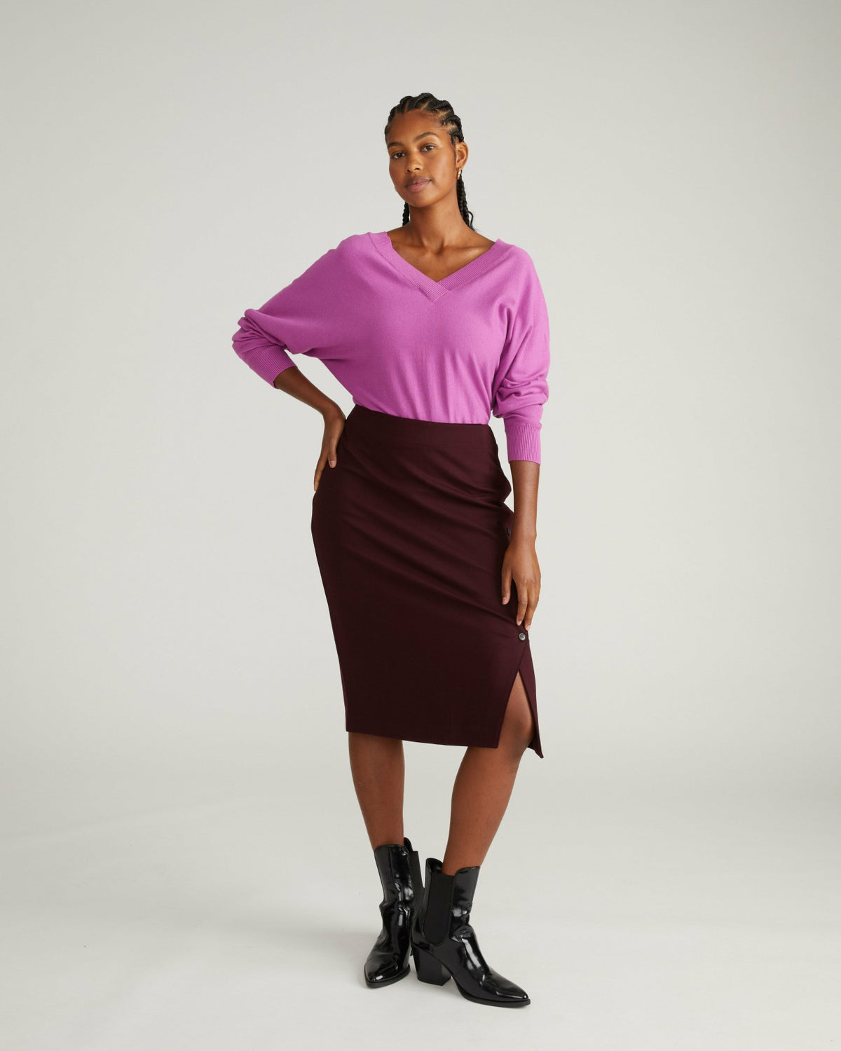 Anya Ponte Skirt - Black Cherry | Universal Standard