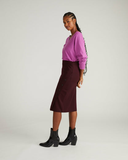 Anya Ponte Skirt - Black Cherry | Universal Standard