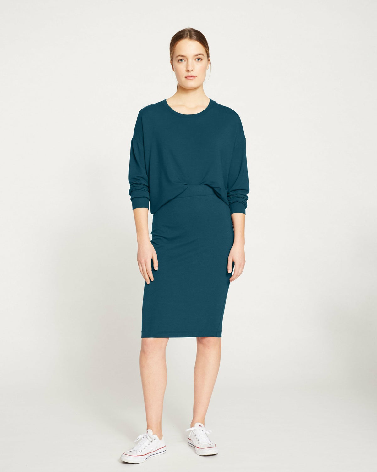 Danube Jersey Skirt - Deep Sea | Universal Standard