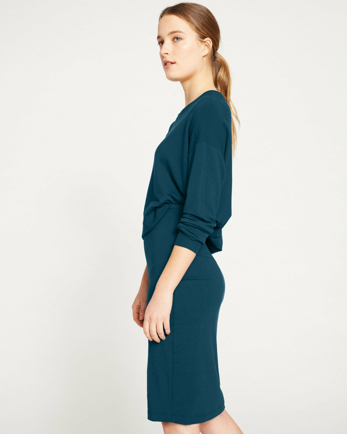 Danube Jersey Skirt - Deep Sea | Universal Standard