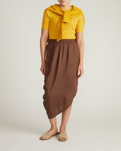 Geneva Linen Blend Skirt - Peppercorn | Universal Standard