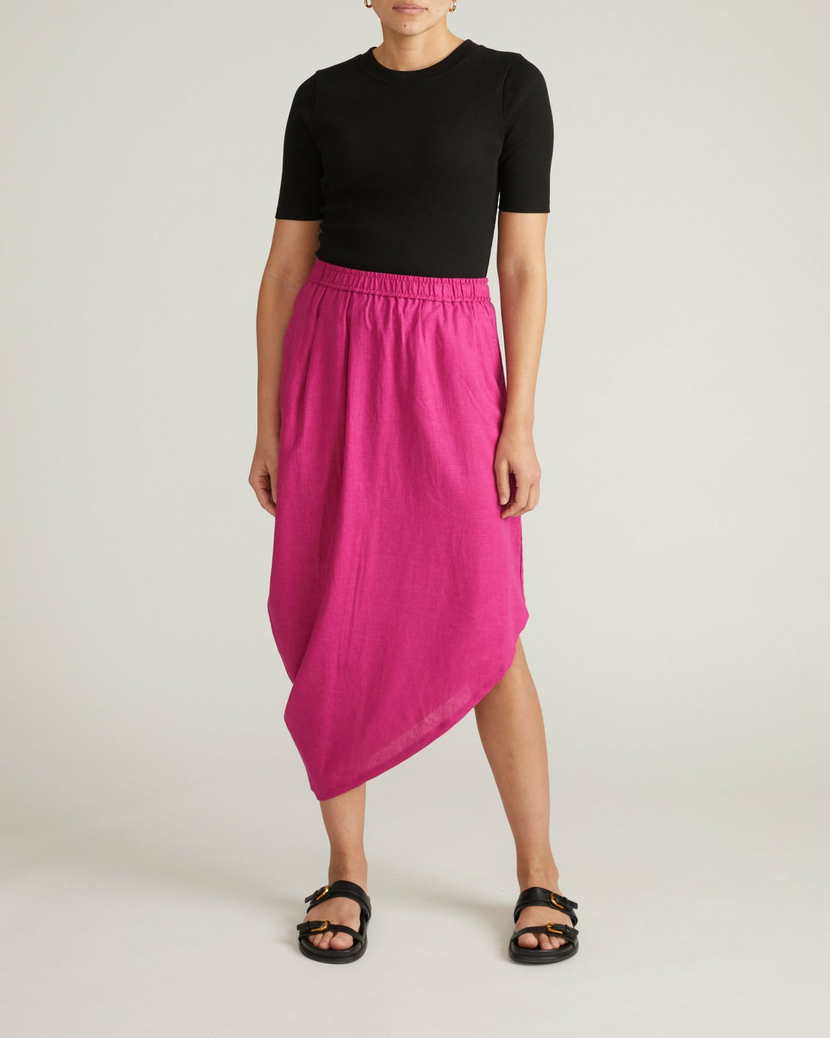 Geneva Linen Blend Skirt - Hyper Pink | Universal Standard