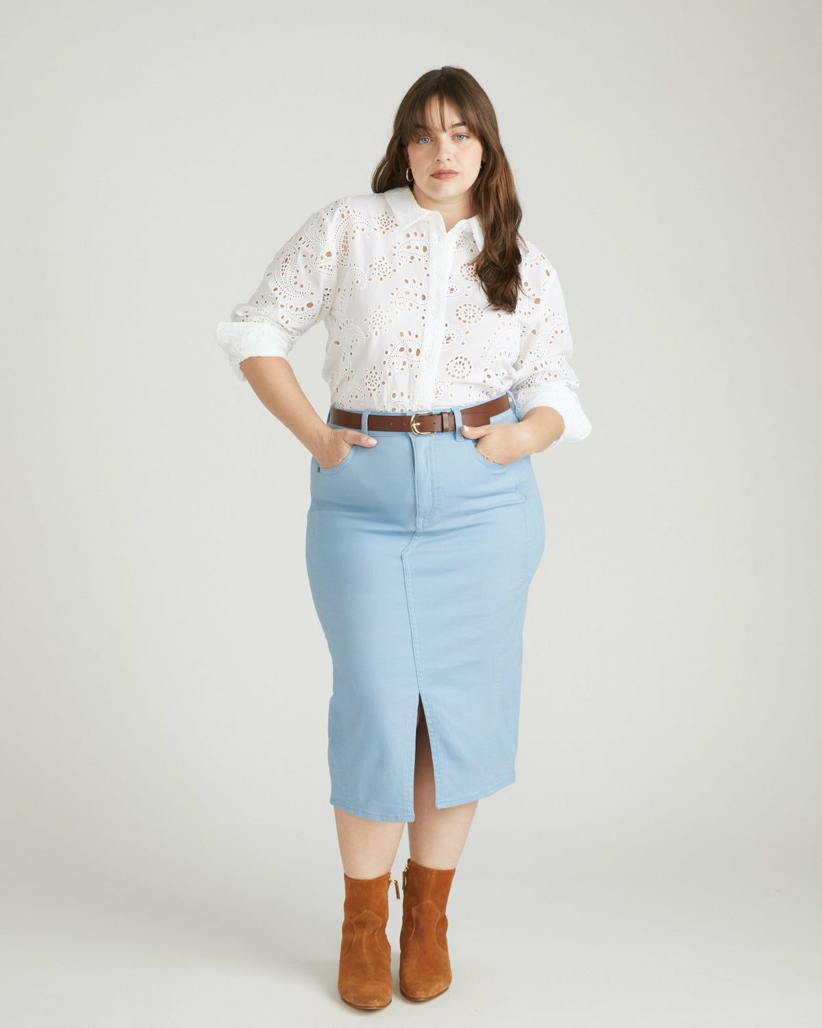 Dakota Denim Skirt - Clear Sky | Universal Standard
