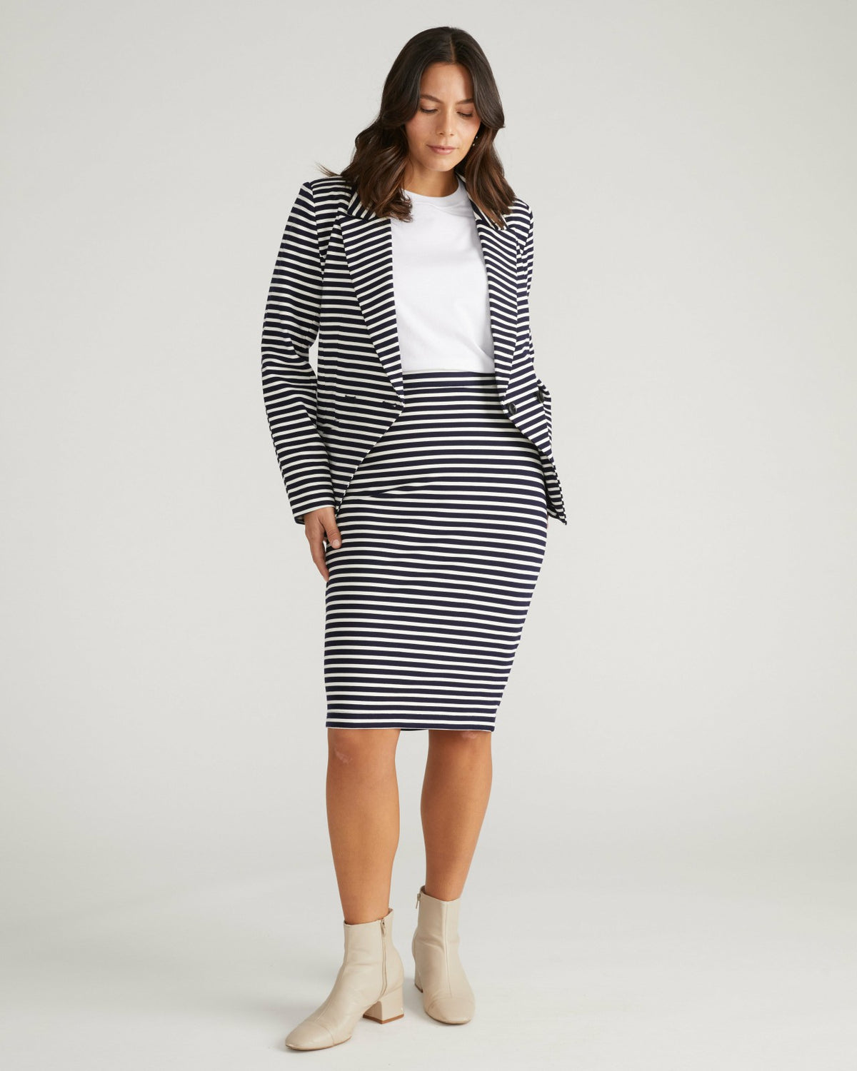 Danube Ponte Skirt - St. James Stripe | Universal Standard