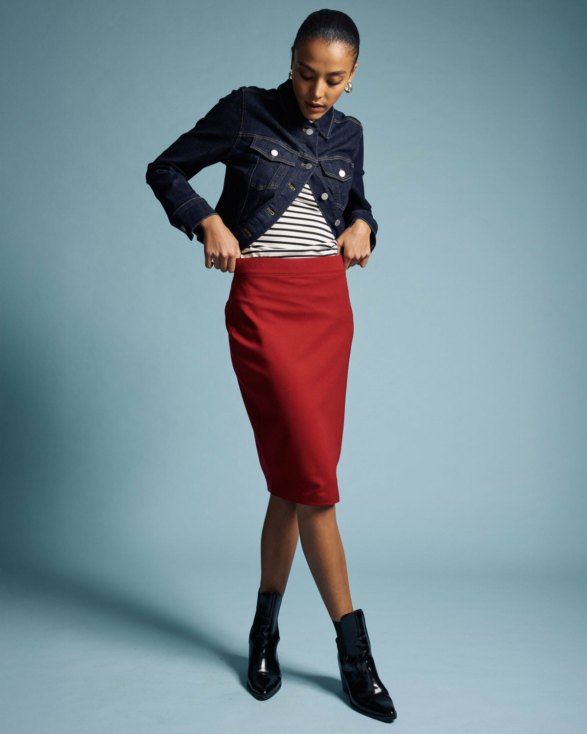 Danube Ponte Skirt - Garnet | Universal Standard