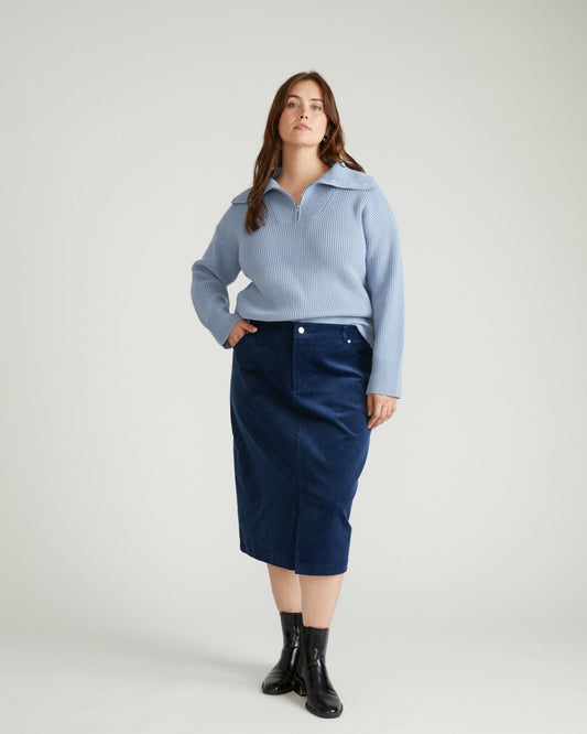 Suzi Corduroy Skirt - Pageant Blue | Universal Standard
