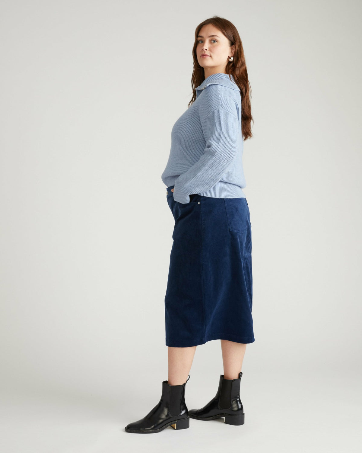 Suzi Corduroy Skirt - Pageant Blue | Universal Standard