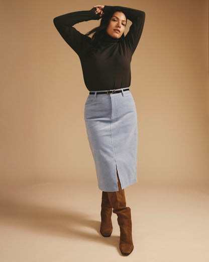 Suzi Corduroy Skirt - Washed Rain | Universal Standard