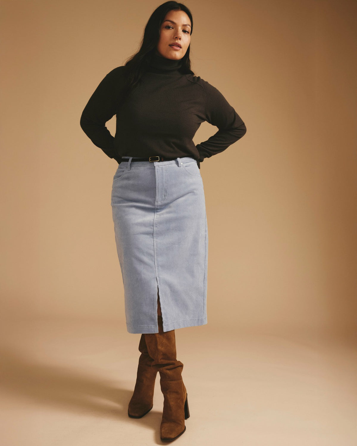 Suzi Corduroy Skirt - Washed Rain | Universal Standard