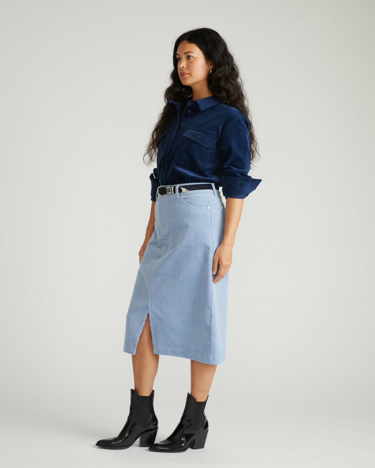 Suzi Corduroy Skirt - Washed Rain | Universal Standard