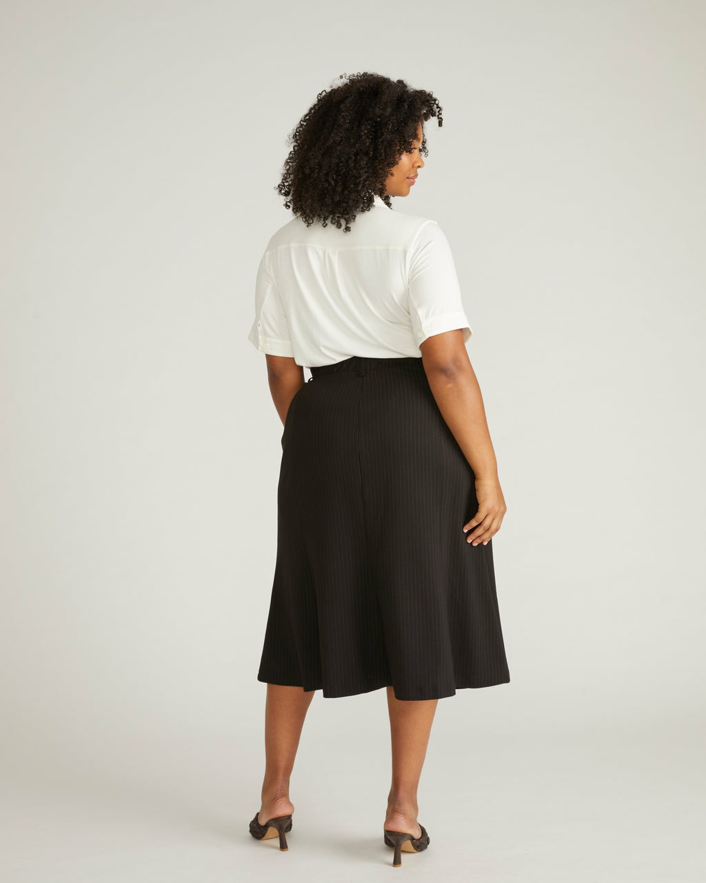 Carla Ponte Skirt - Slate Pinstripe | Universal Standard