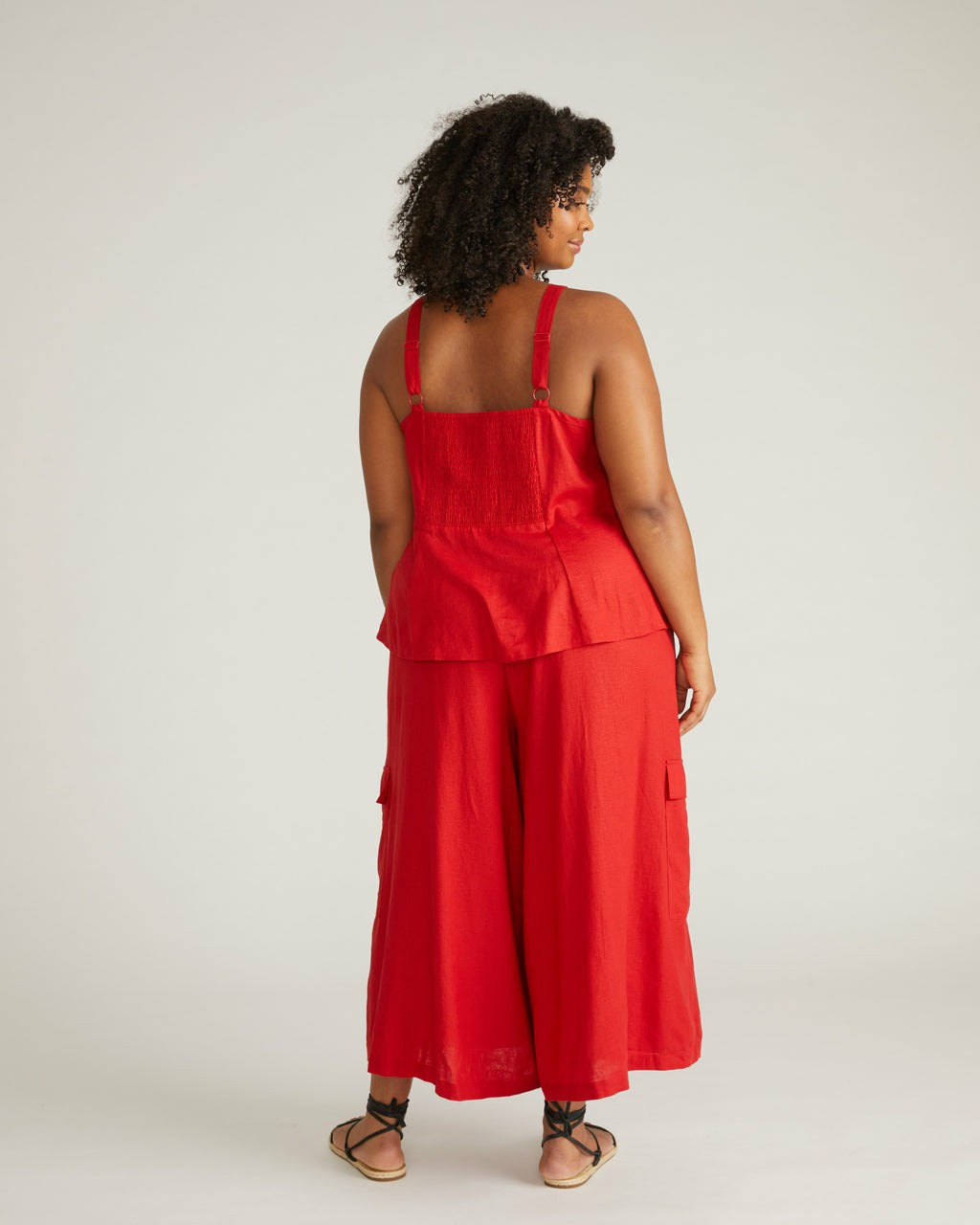 Palazzo Cargo Linen Blend Pant - Ruby Red | Universal Standard