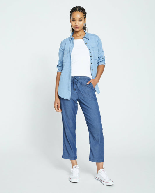 Perfect Tencel Chambray Off-Duty Pants - Midnight Blue | Universal Standard