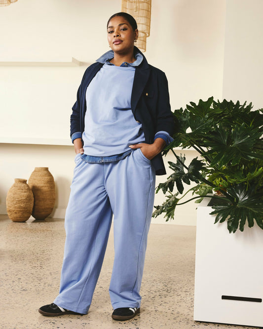 Straight Leg French Terry Sweatpants - Graceful Blue | Universal Standard