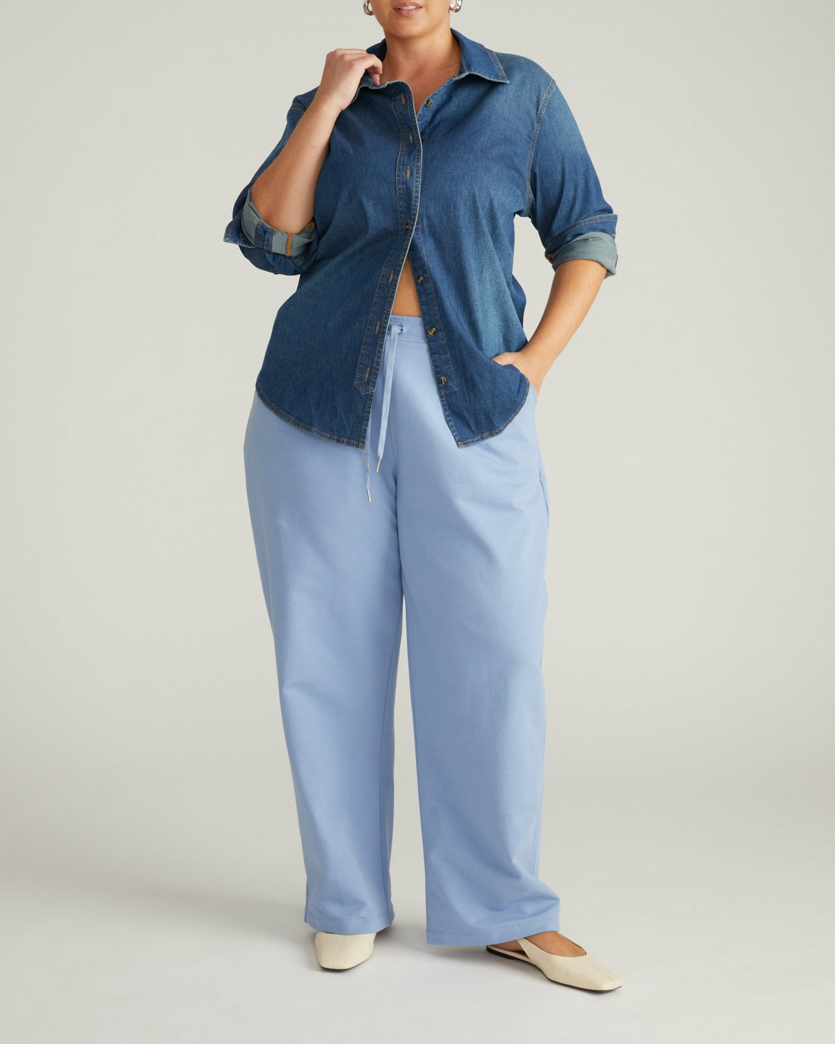 Straight Leg French Terry Sweatpants - Graceful Blue | Universal Standard