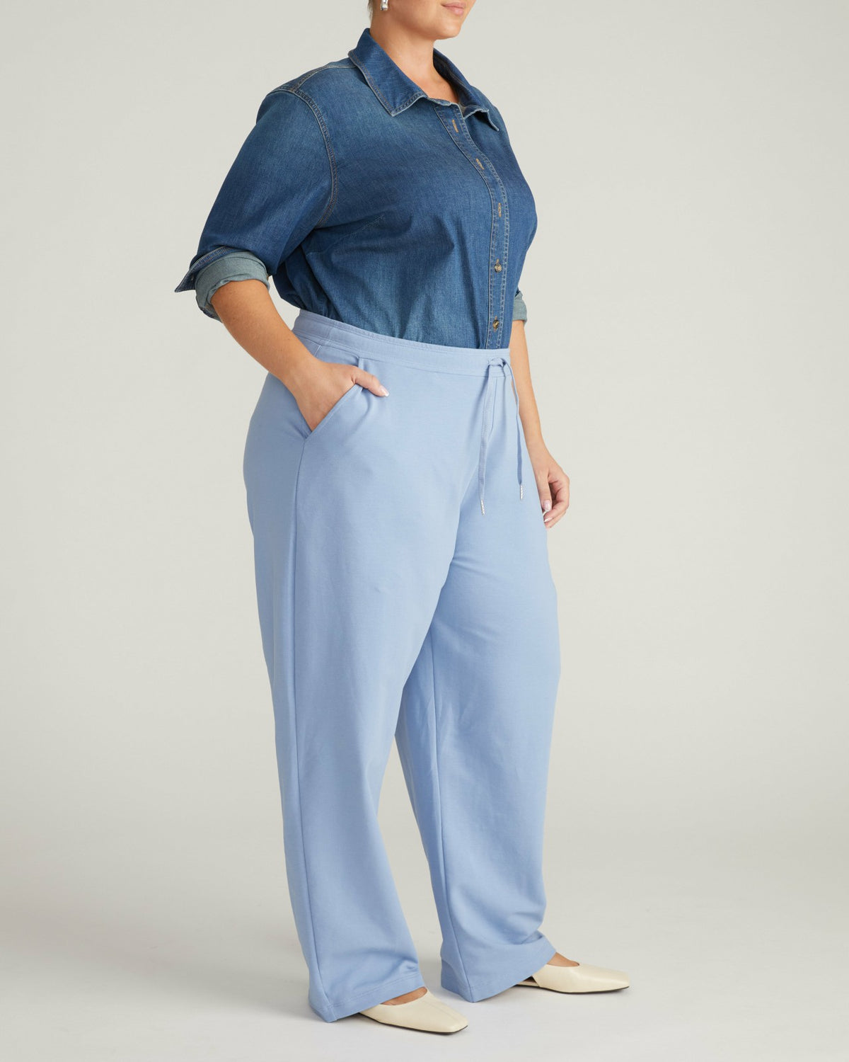 Straight Leg French Terry Sweatpants - Graceful Blue | Universal Standard