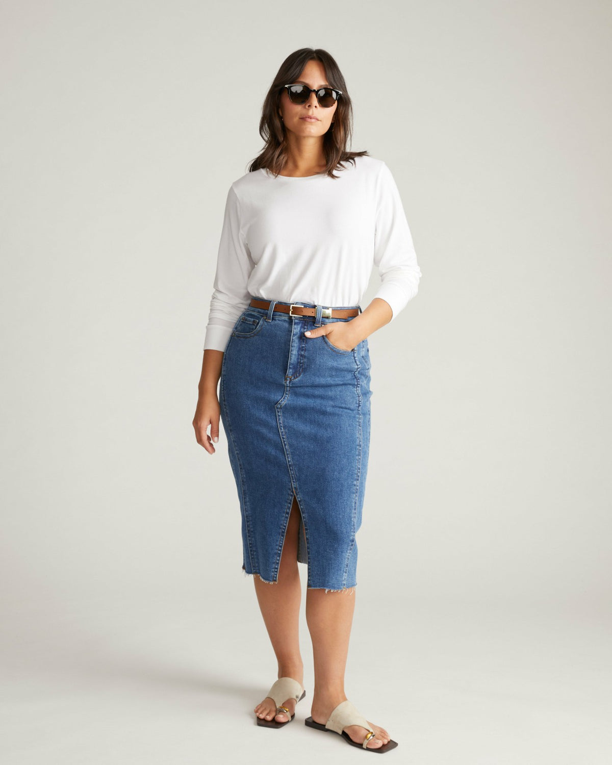 Long Sleeve Tee Rex - White | Universal Standard