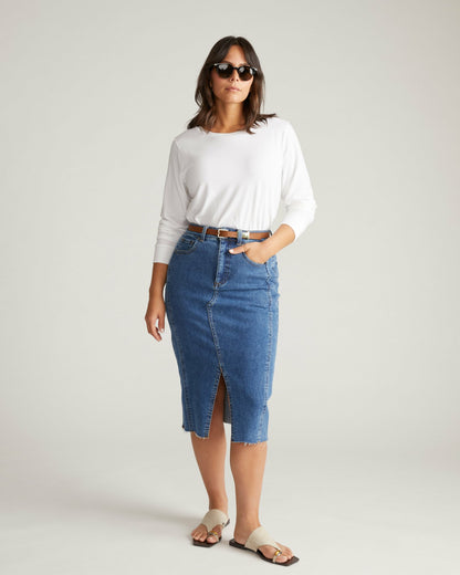 Long Sleeve Tee Rex - White | Universal Standard