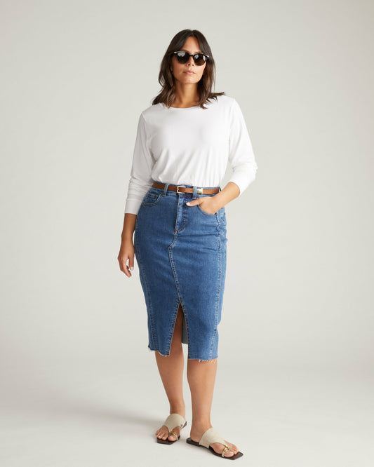 Long Sleeve Tee Rex - White | Universal Standard