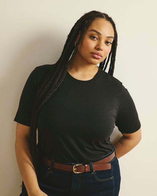 Maia Stovepipe Sleeve Tee - Black | Universal Standard