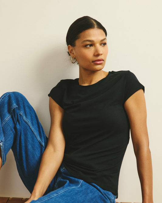 Ashley Cap Sleeve Tee - Black | Universal Standard