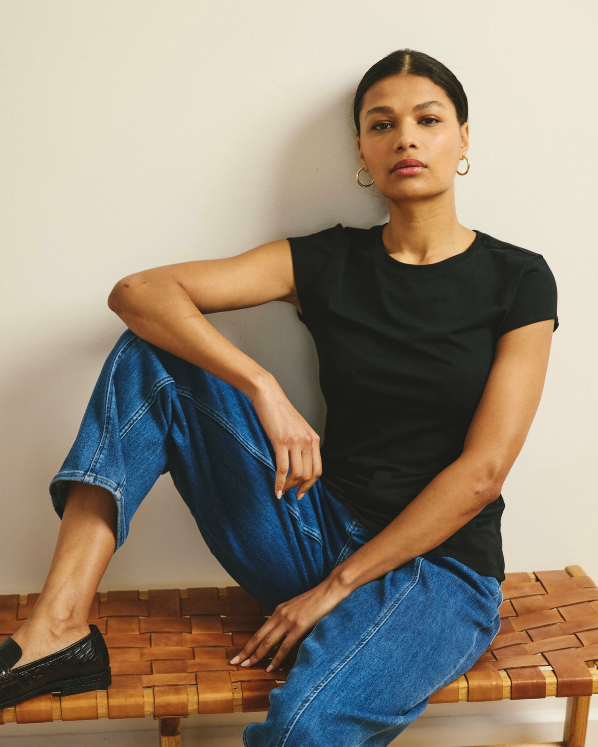 Ashley Cap Sleeve Tee - Black | Universal Standard
