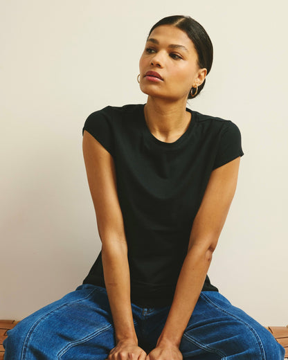 Ashley Cap Sleeve Tee - Black | Universal Standard