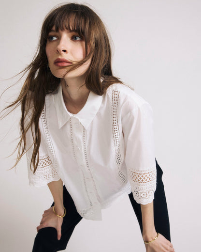 Dora Cotton Poplin Blouse - White | Universal Standard