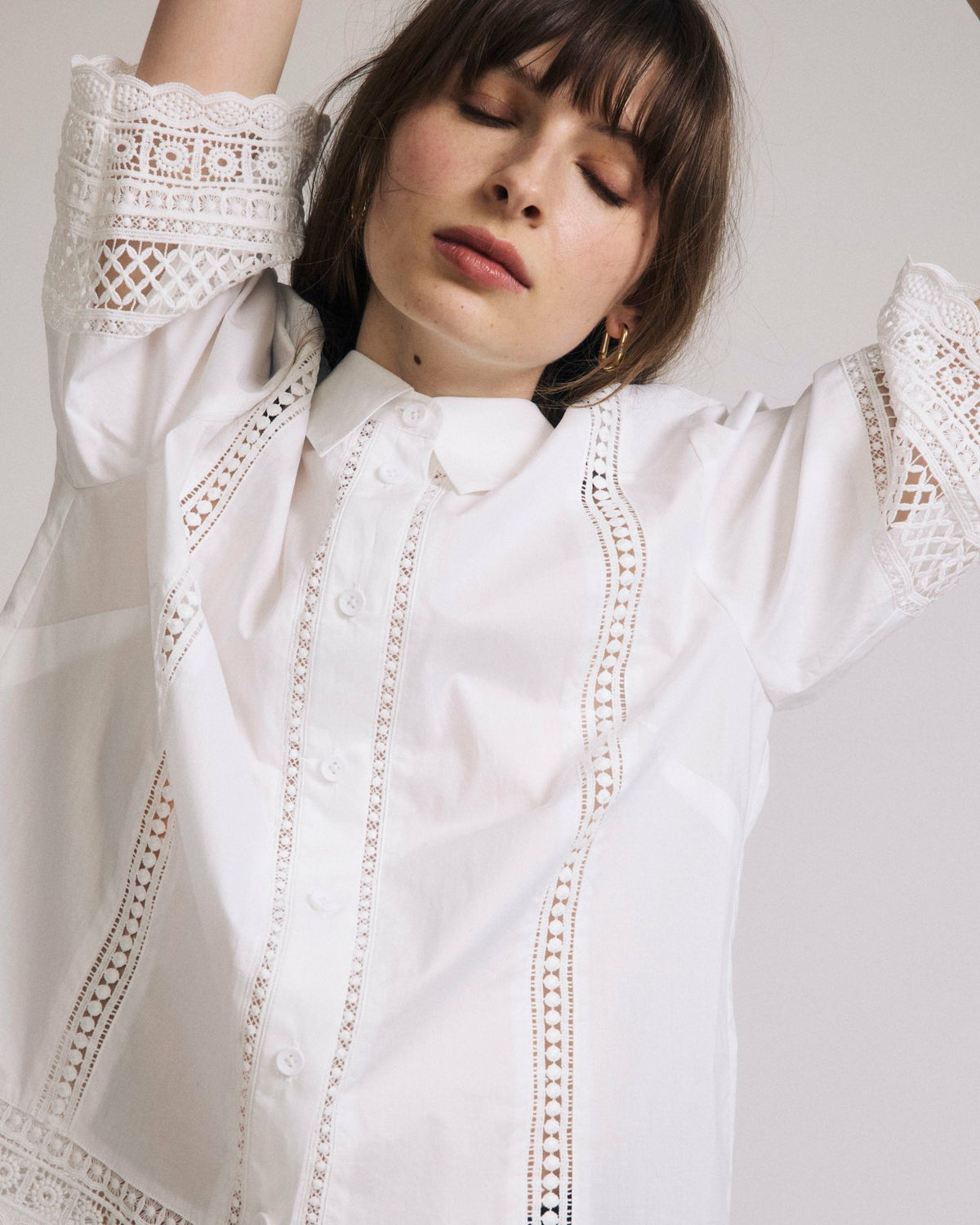Dora Cotton Poplin Blouse - White | Universal Standard