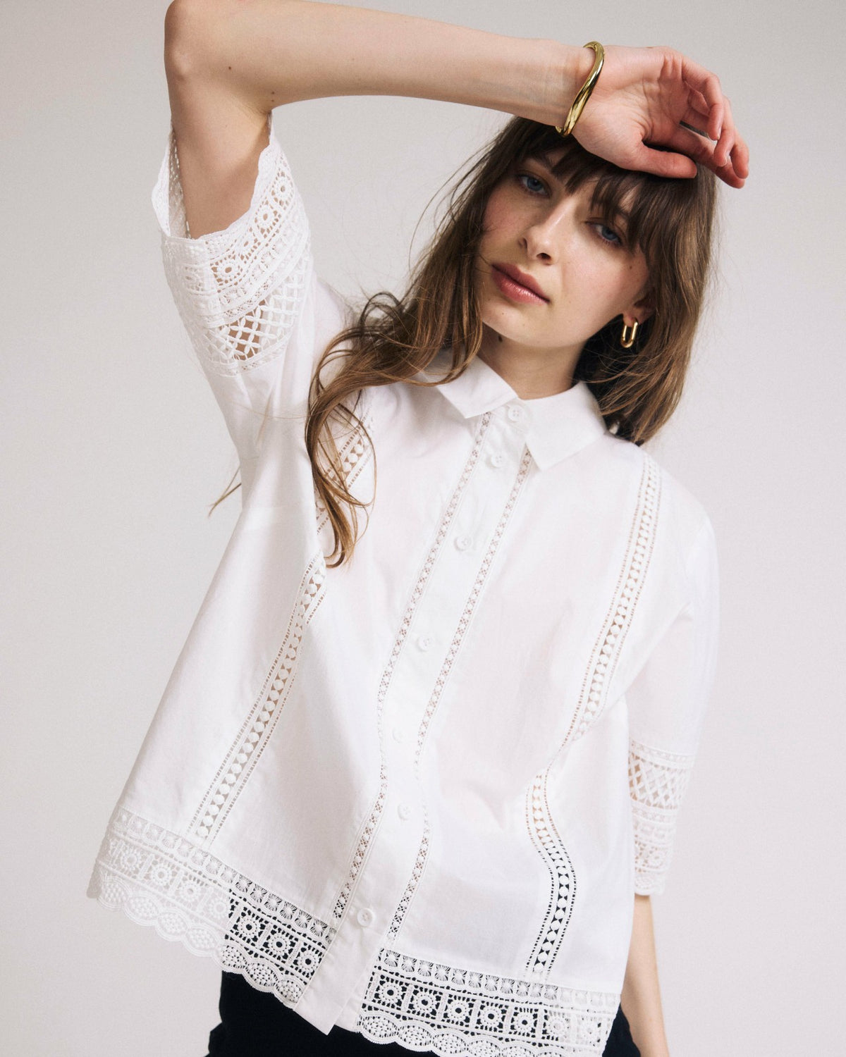 Dora Cotton Poplin Blouse - White | Universal Standard
