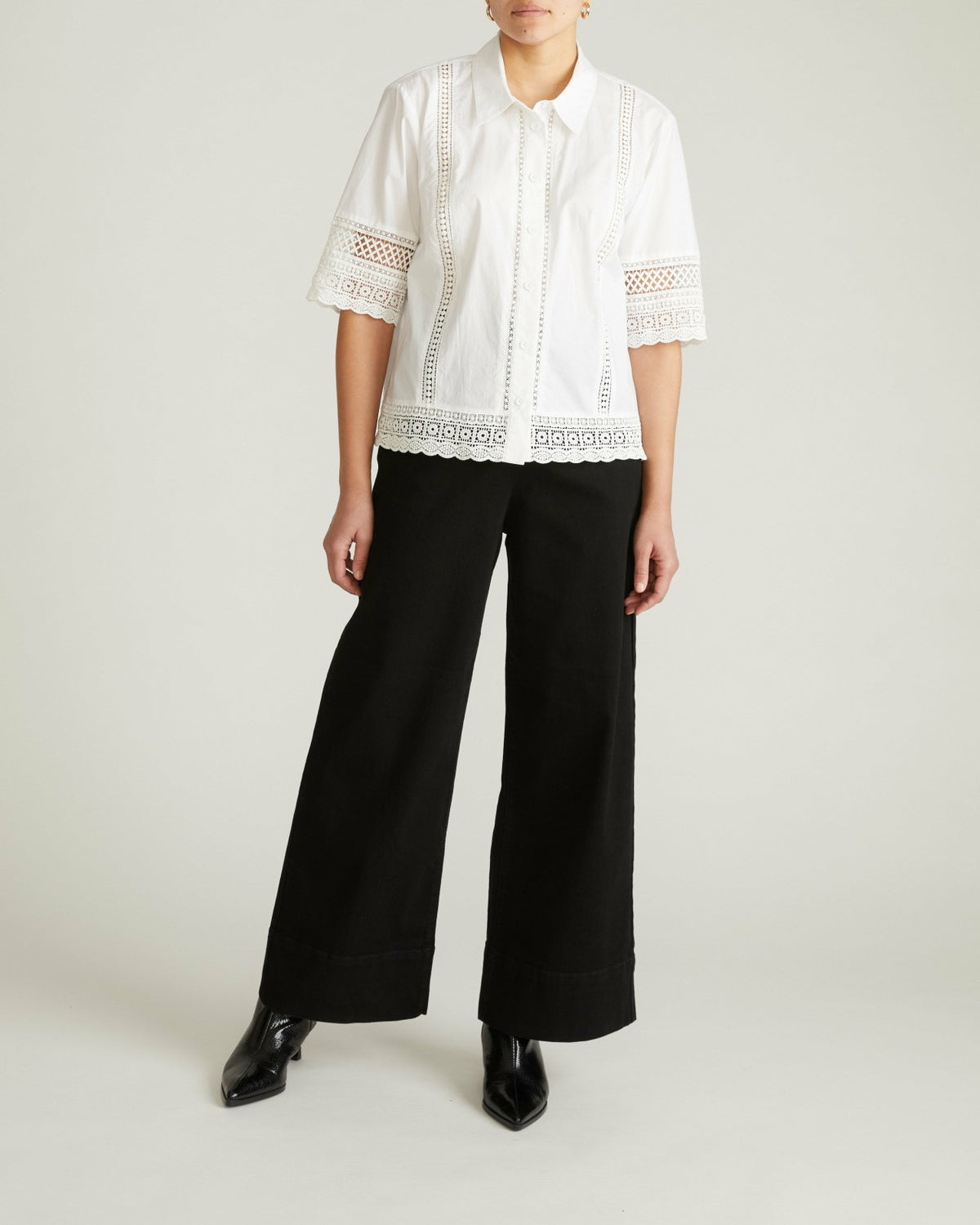 Dora Cotton Poplin Blouse - White | Universal Standard