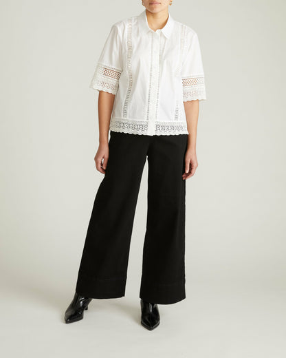Dora Cotton Poplin Blouse - White | Universal Standard
