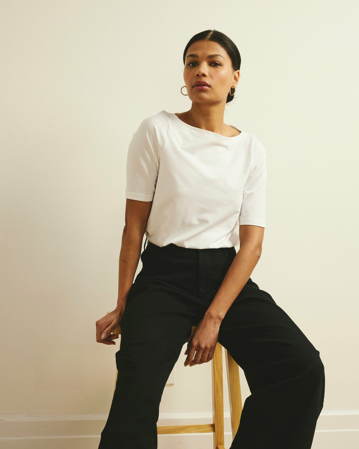 Bella Boatneck Tee - White | Universal Standard