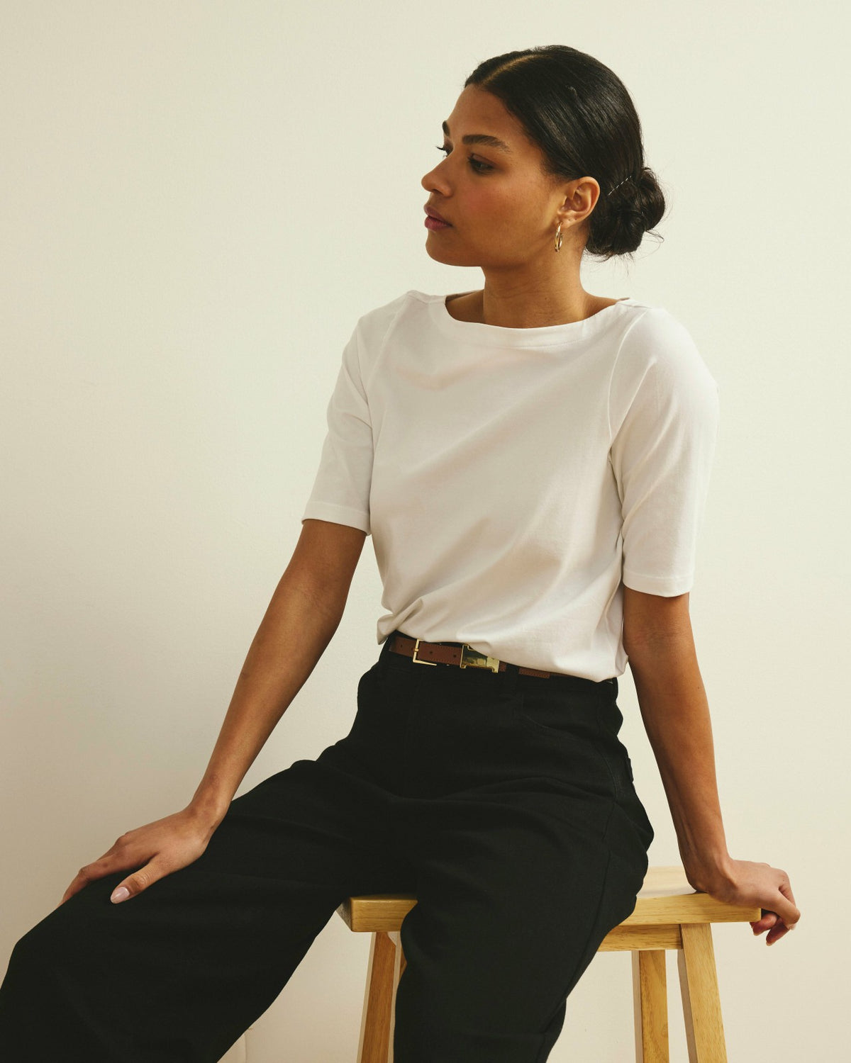 Bella Boatneck Tee - White | Universal Standard