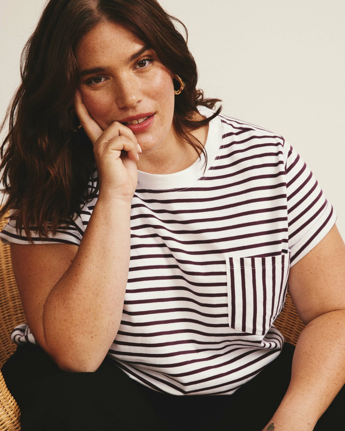 Breton Stripe Garcon Tee - White/Gamay Stripe | Universal Standard