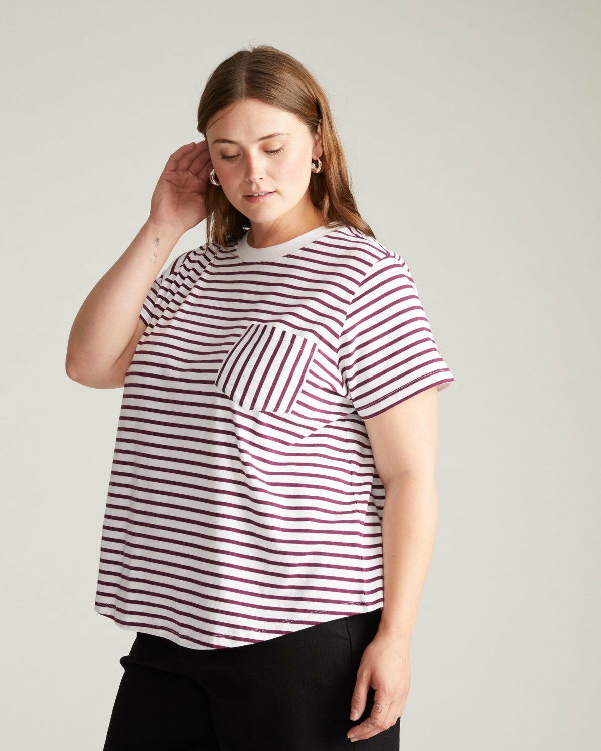 Breton Stripe Garcon Tee - White/Gamay Stripe | Universal Standard