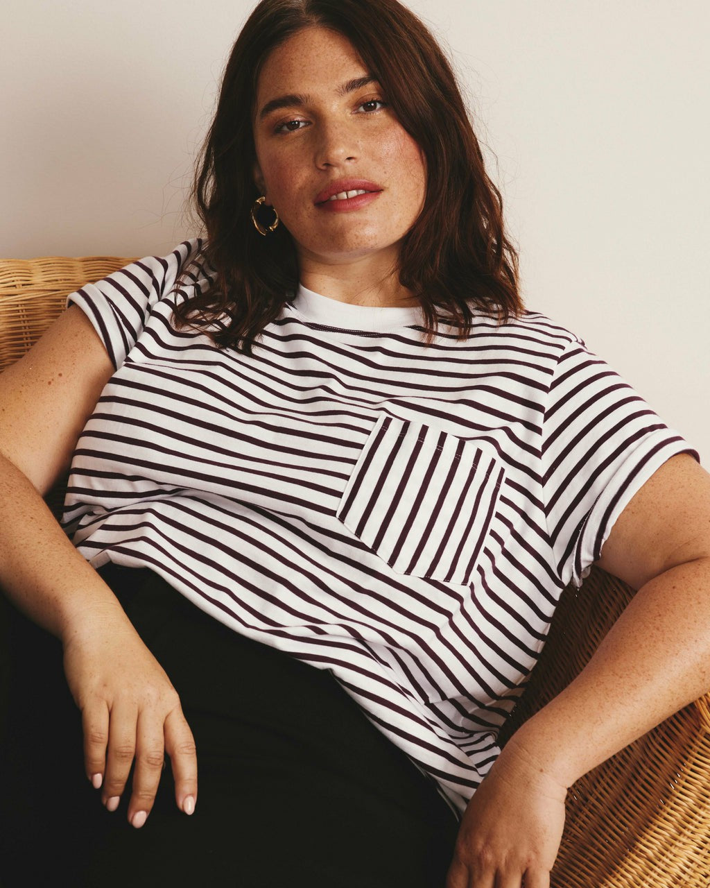 Breton Stripe Garcon Tee - White/Gamay Stripe | Universal Standard