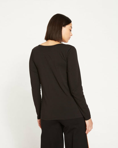 Long Sleeve Square Neck Tee - Black | Universal Standard