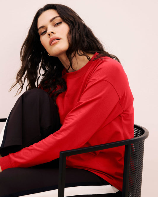Long Sleeve Relaxed Tee - Ruby Red | Universal Standard