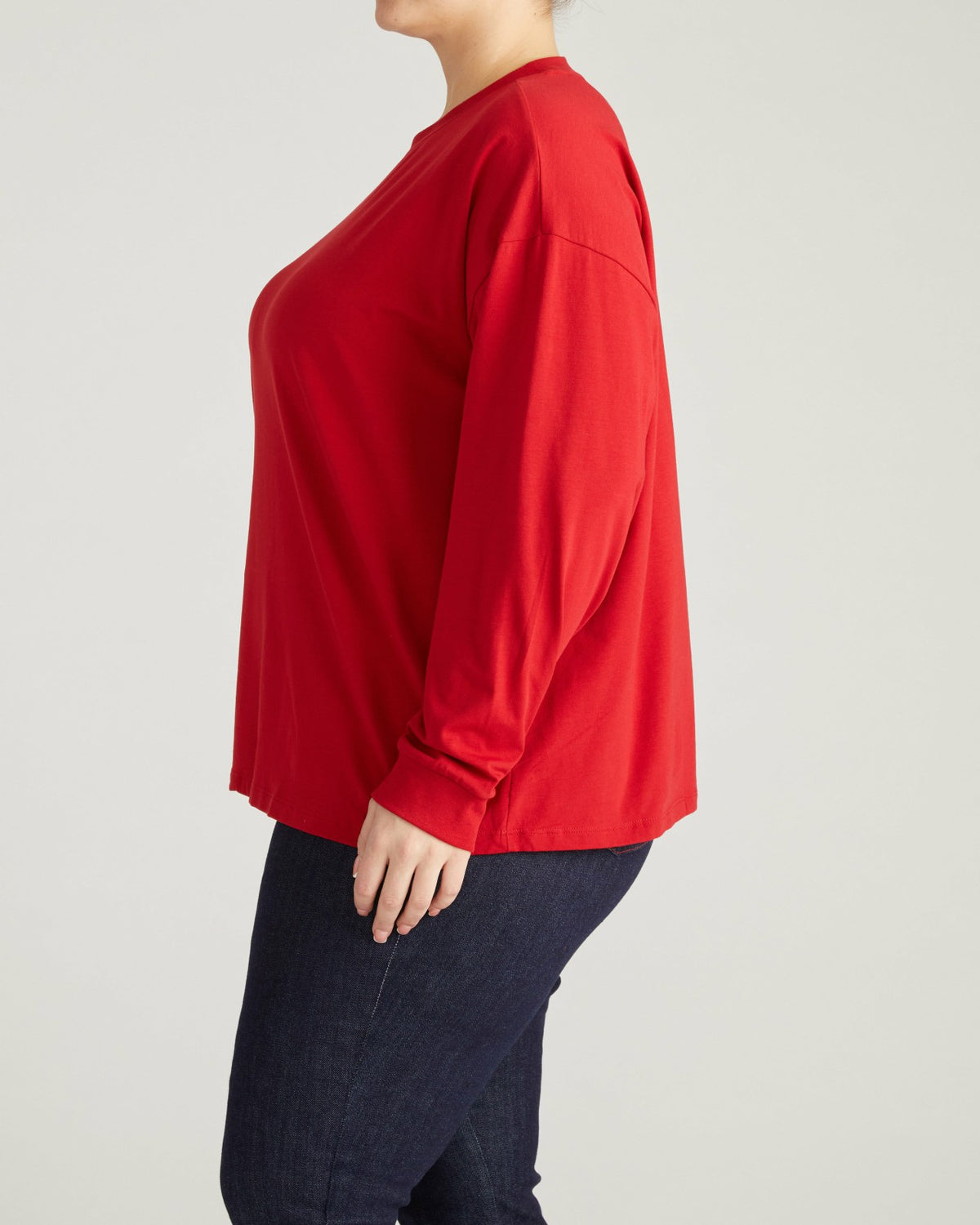 Long Sleeve Relaxed Tee - Ruby Red | Universal Standard