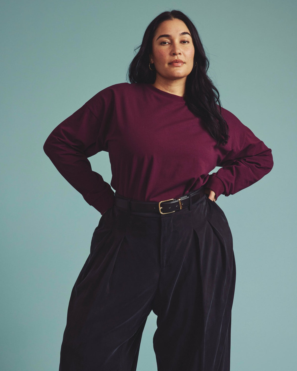 Long Sleeve Relaxed Tee - Acai | Universal Standard