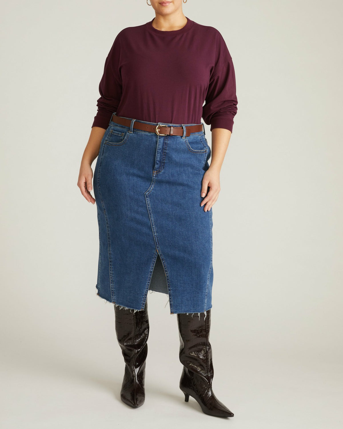 Long Sleeve Relaxed Tee - Acai | Universal Standard