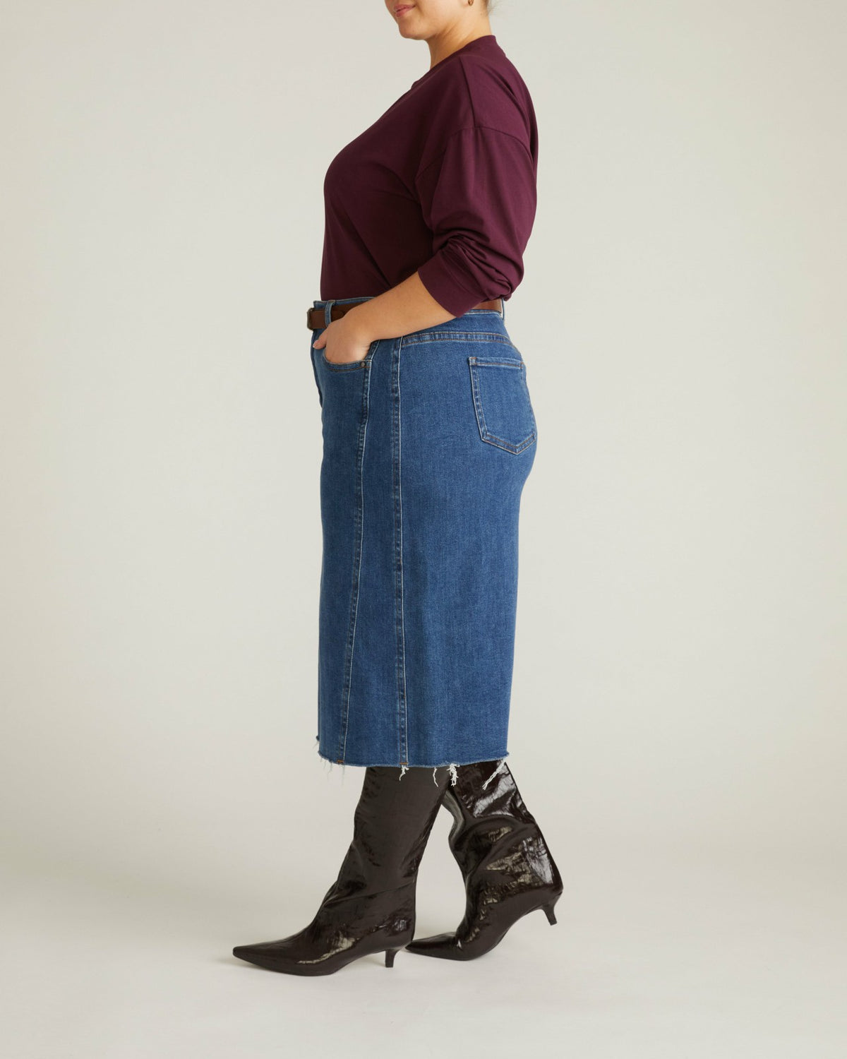 Long Sleeve Relaxed Tee - Acai | Universal Standard