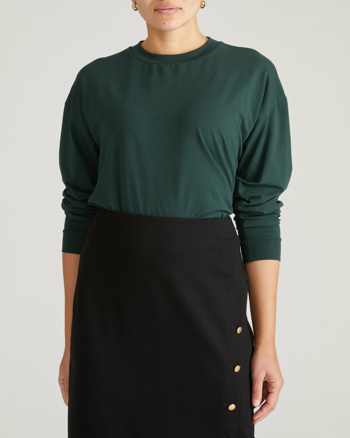 Long Sleeve Relaxed Tee - Forest Green | Universal Standard