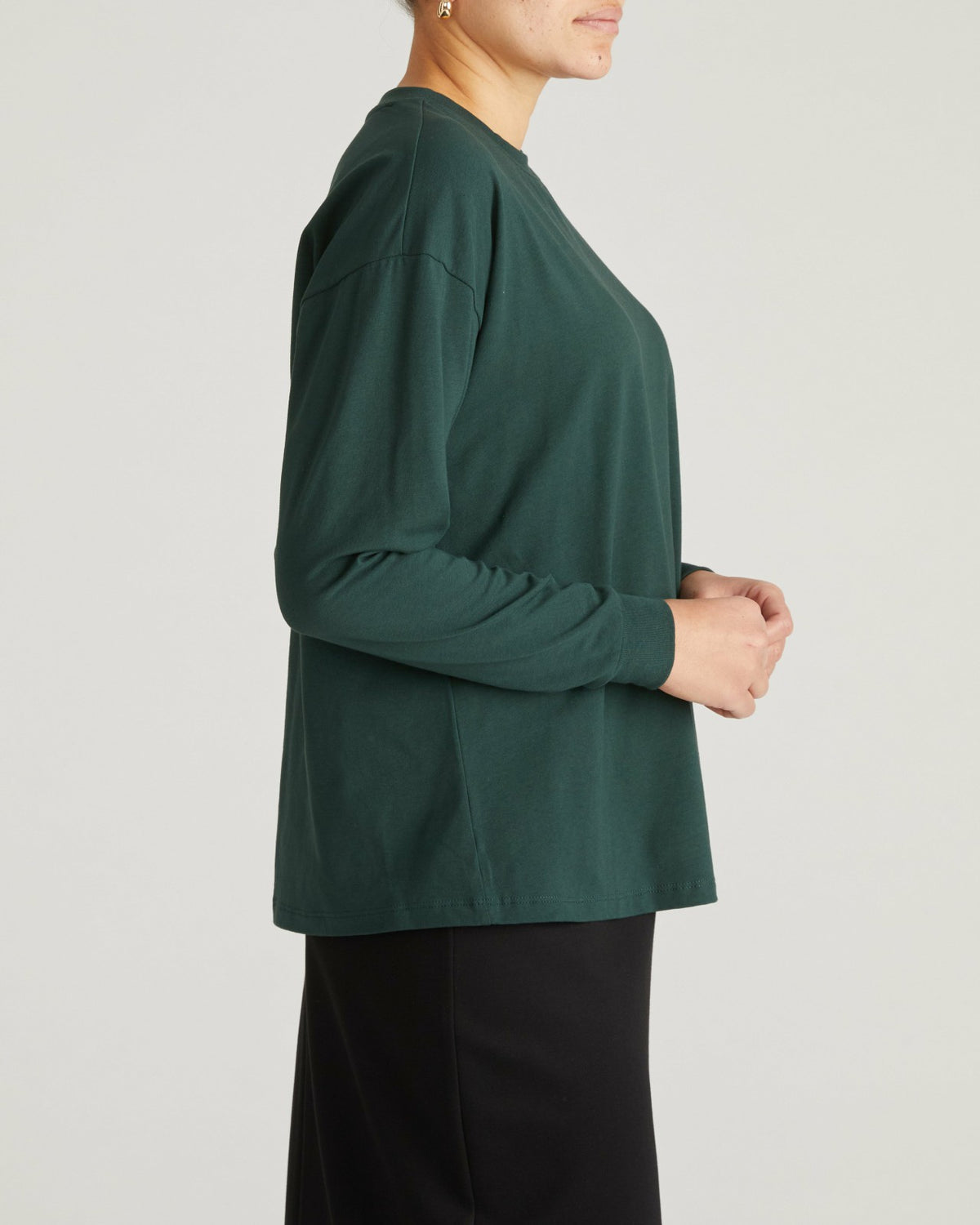 Long Sleeve Relaxed Tee - Forest Green | Universal Standard