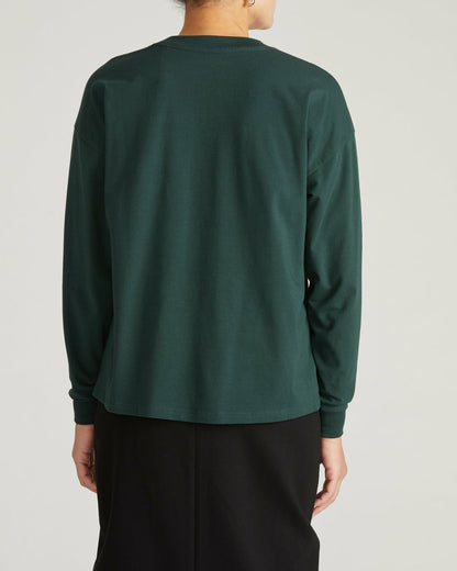 Long Sleeve Relaxed Tee - Forest Green | Universal Standard