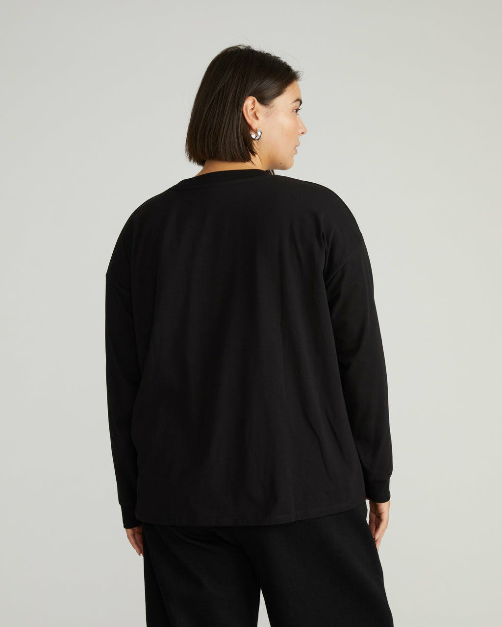 Long Sleeve Relaxed Tee - Black | Universal Standard