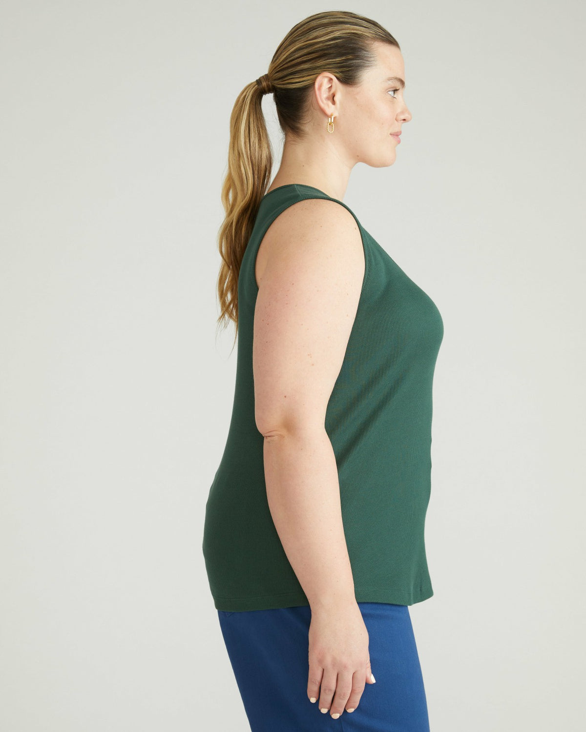 Daisy Ribbed Tank - Conifer | Universal Standard
