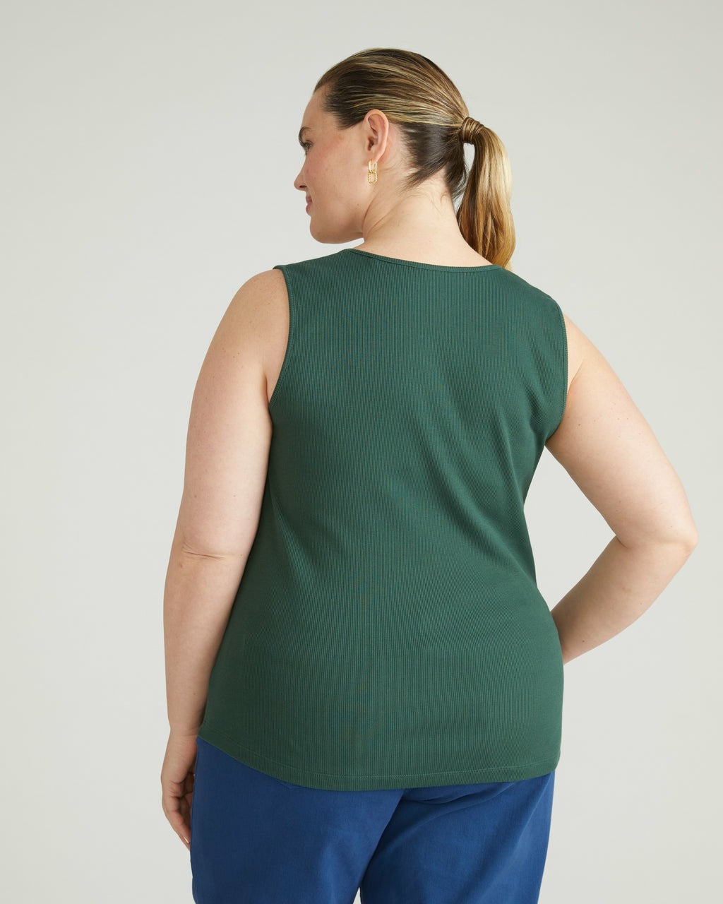 Daisy Ribbed Tank - Conifer | Universal Standard