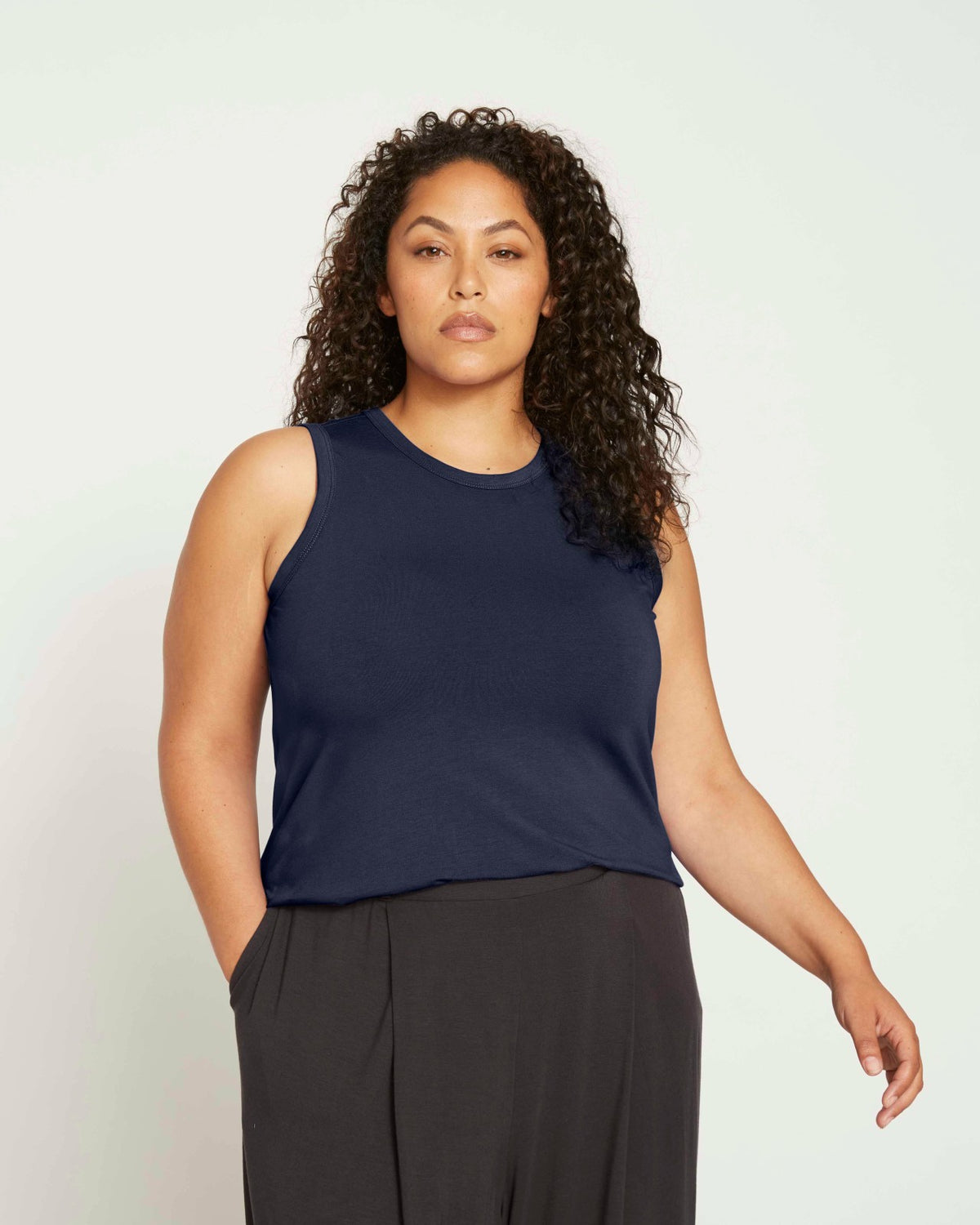 Cai High Neck Tank - Midnight | Universal Standard